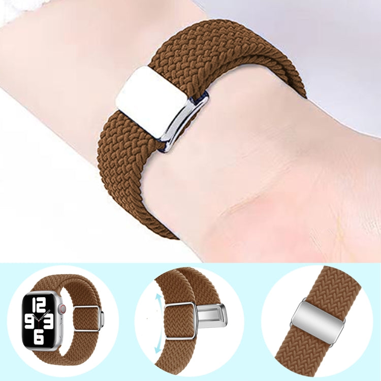 For Apple Watch Ultra 49mm Nylon Loop Magnetic Buckle Watch Band(Brown) - Watch Bands by PMC Jewellery | Online Shopping South Africa | PMC Jewellery | Buy Now Pay Later Mobicred