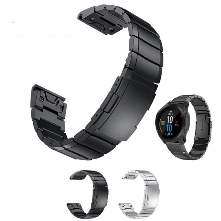 For Garmin Epix Pro 51mm Tortoise Shell Stainless Steel Watch Band(Black) - Watch Bands by PMC TechLife | Online Shopping South Africa | PMC TechLife
