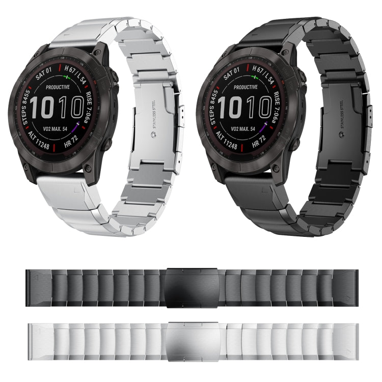 For Garmin Fenix 7 Pro 47mm Tortoise Shell Stainless Steel Watch Band(Sliver) - free shipping - PMC TechLife - Order now!