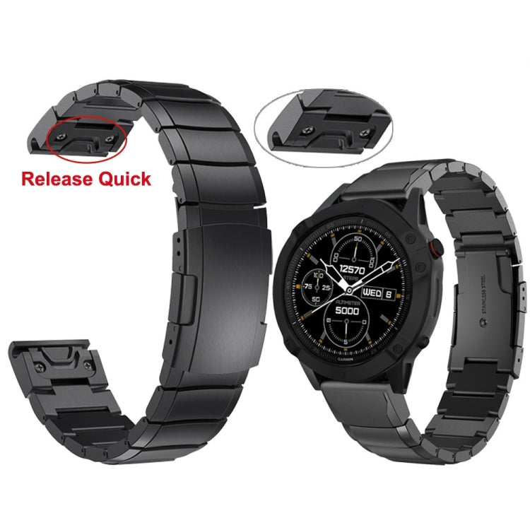 For Garmin Fenix 7 Pro 47mm Tortoise Shell Stainless Steel Watch Band(Sliver) - free shipping - PMC TechLife - Order now!