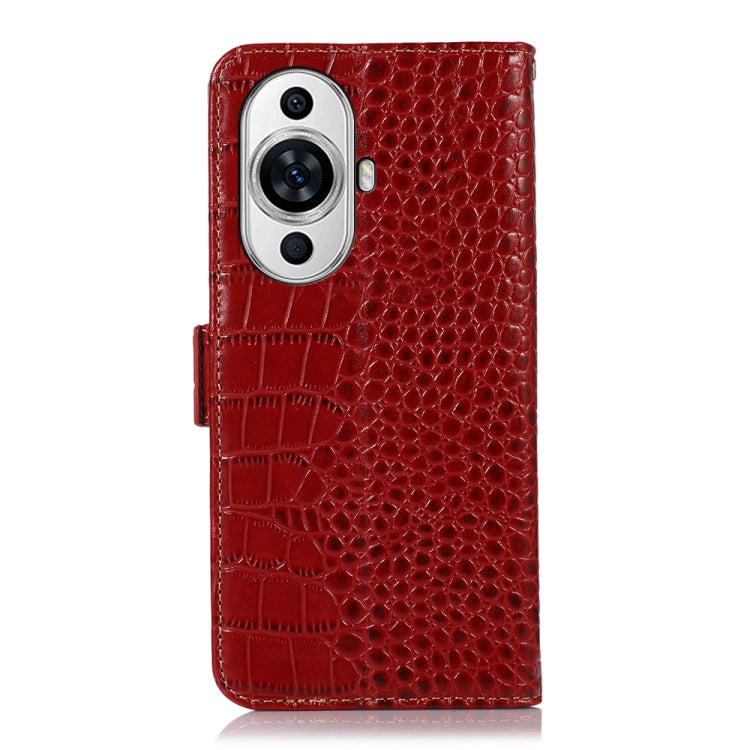 For Huawei Nova 11 Crocodile Top Layer Cowhide Leather Phone Case(Red) - Huawei Cases by PMC TechLife | Online Shopping South Africa | PMC TechLife | Buy Now Pay Later Mobicred