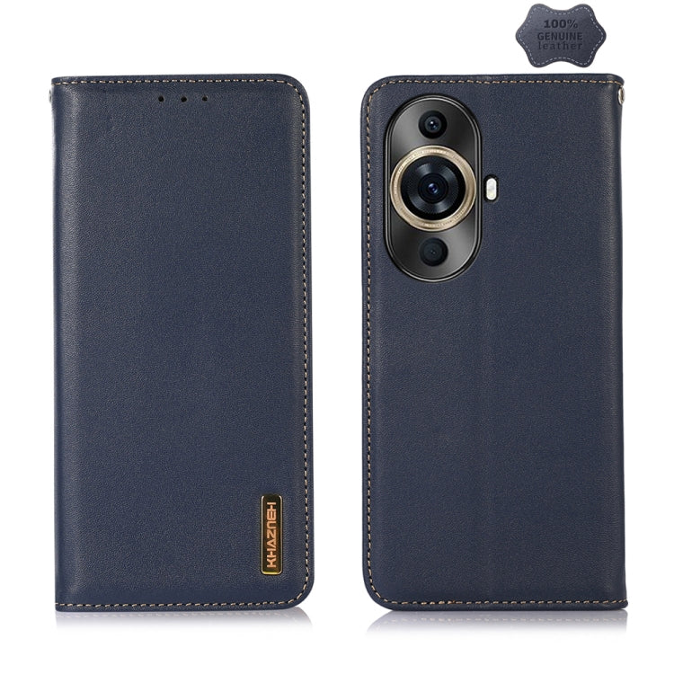 For Huawei Nova 11 Pro / 11 Ultra KHAZNEH Nappa Top Layer Cowhide Leather Phone Case(Blue) - Huawei Cases by PMC TechLife | Online Shopping South Africa | PMC TechLife | Buy Now Pay Later Mobicred