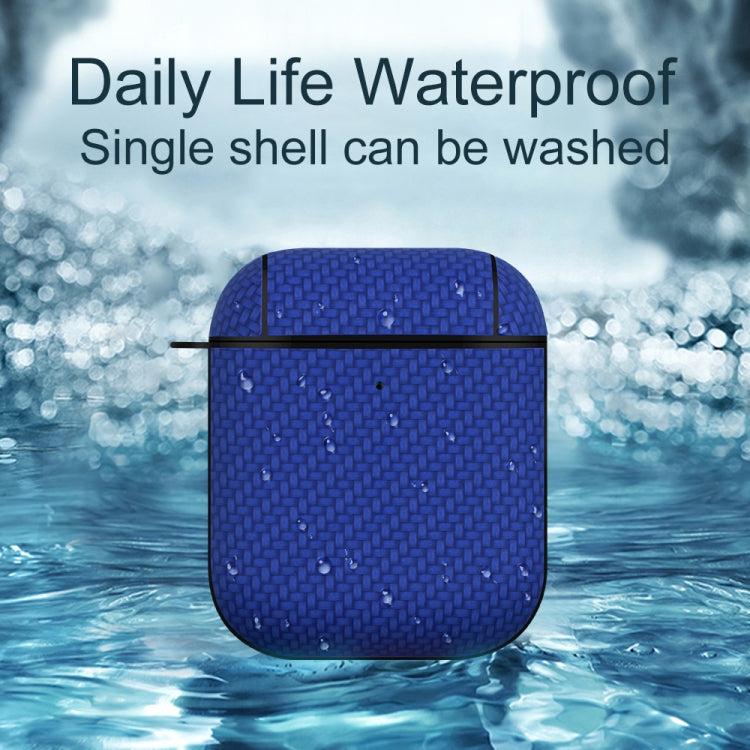 For AirPods 3 Woven Skin Texture PC TWS Earphone Protective Case(Blue) - free shipping - PMC Jewellery - Order now!
