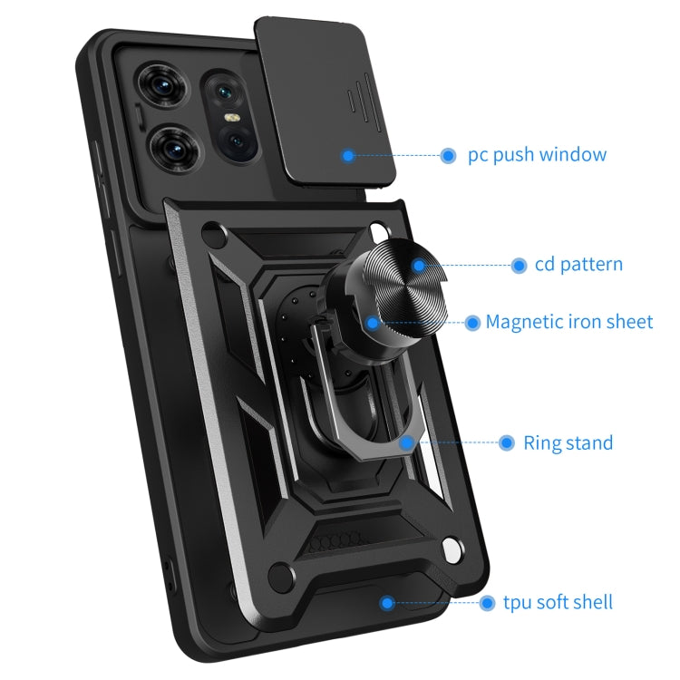 For Motorola Edge 50 Pro Global Sliding Camera Cover Design TPU+PC Phone Case(Black) - Motorola Cases by PMC TechLife | Online Shopping South Africa | PMC TechLife | Buy Now Pay Later Mobicred