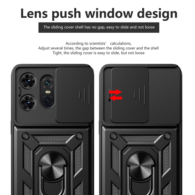 For Motorola Edge 50 Pro Global Sliding Camera Cover Design TPU Hybrid PC Phone Case(Red) - Motorola Cases by PMC TechLife | Online Shopping South Africa | PMC TechLife | Buy Now Pay Later Mobicred
