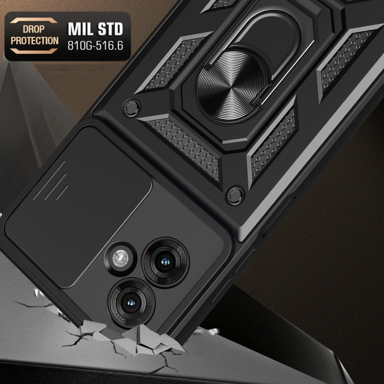 For Motorola Moto G55 Sliding Camera Cover Design TPU+PC Phone Case(Black) - free shipping - PMC TechLife - Order now!
