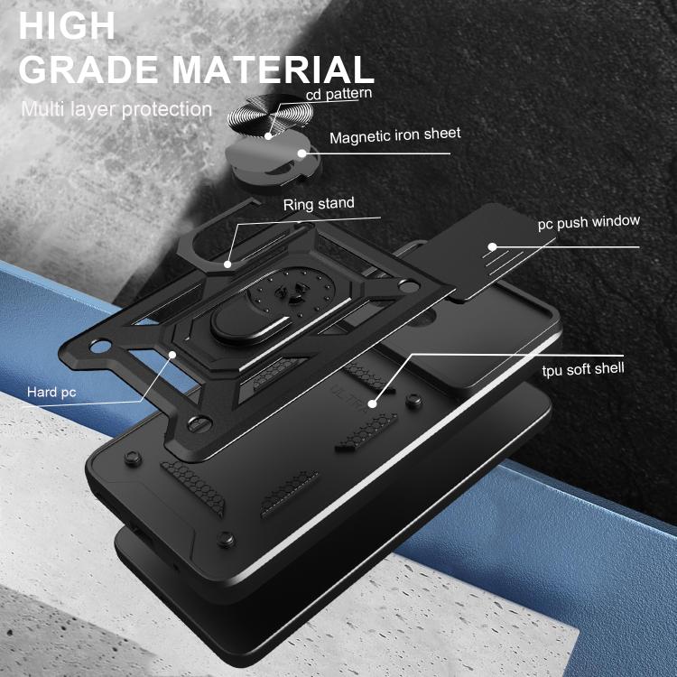 For Motorola Moto G05 Sliding Camera Cover Design TPU+PC Phone Case(Black) - free shipping - PMC TechLife - Order now!