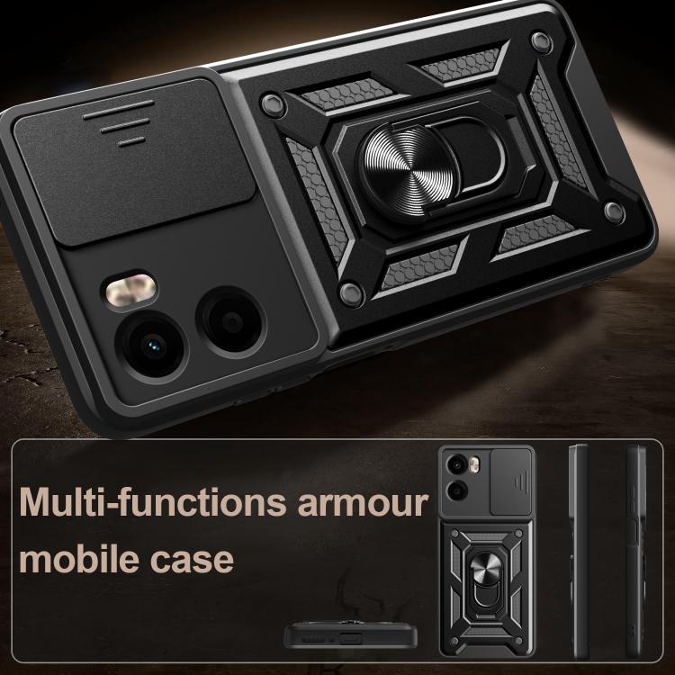 For Motorola Moto G05 Sliding Camera Cover Design TPU+PC Phone Case(Black) - free shipping - PMC TechLife - Order now!
