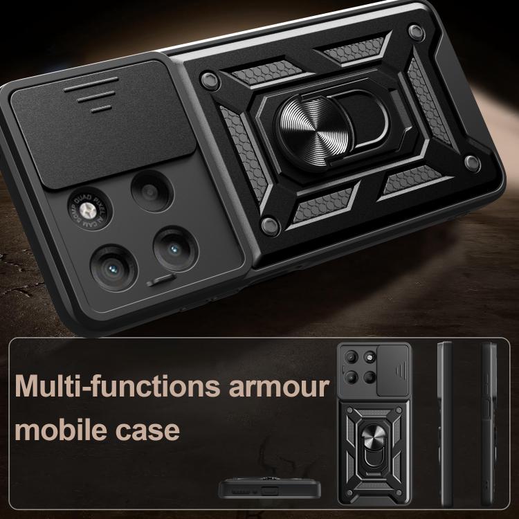 For Motorola Moto G15 Sliding Camera Cover Design TPU+PC Phone Case(Black) - free shipping - PMC TechLife - Order now!