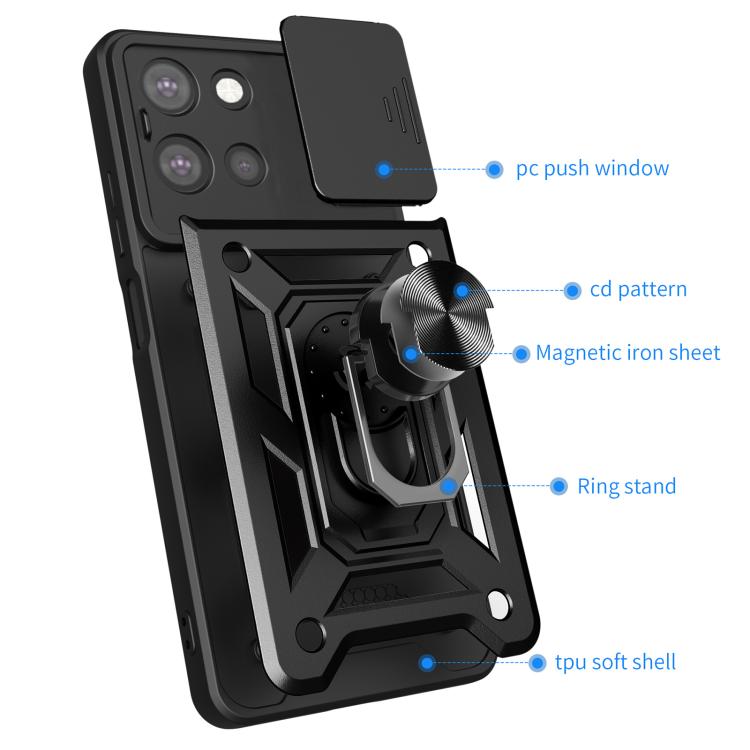 For Motorola Moto G 2025 Sliding Camera Cover Design TPU+PC Phone Case(Black) - free shipping - PMC TechLife - Order now!