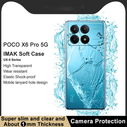 For Xiaomi Poco X6 Pro 5G/Redmi K70E 5G imak UX-5 Series Transparent Shockproof TPU Protective Case(Transparent) - K70E Cases by imak | Online Shopping South Africa | PMC Jewellery | Buy Now Pay Later Mobicred