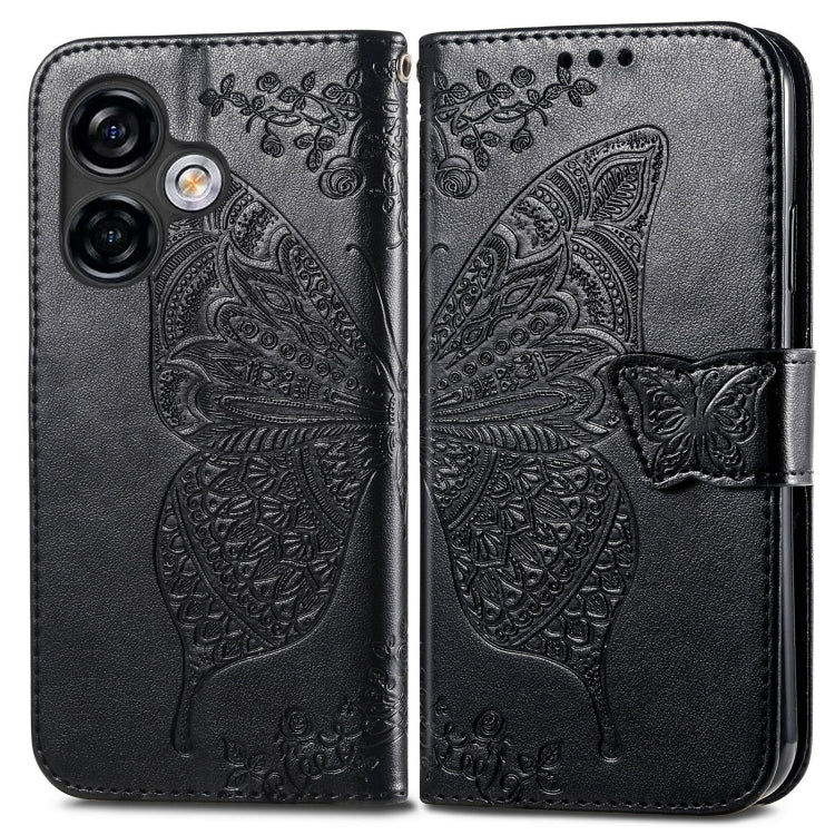 For Ulefone Note 16 Pro Butterfly Love Flower Embossed Leather Phone Case(Black) - Ulefone Cases by PMC Jewellery | Online Shopping South Africa | PMC Jewellery | Buy Now Pay Later Mobicred