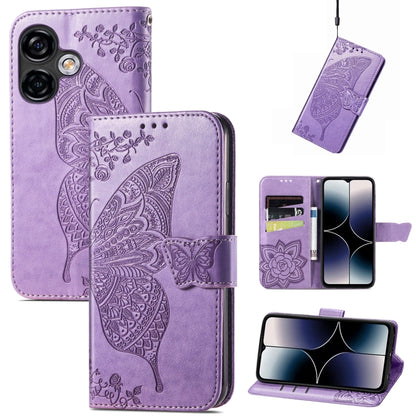 For Ulefone Note 16 Pro Butterfly Love Flower Embossed Leather Phone Case(Light Purple) - Ulefone Cases by PMC Jewellery | Online Shopping South Africa | PMC Jewellery | Buy Now Pay Later Mobicred