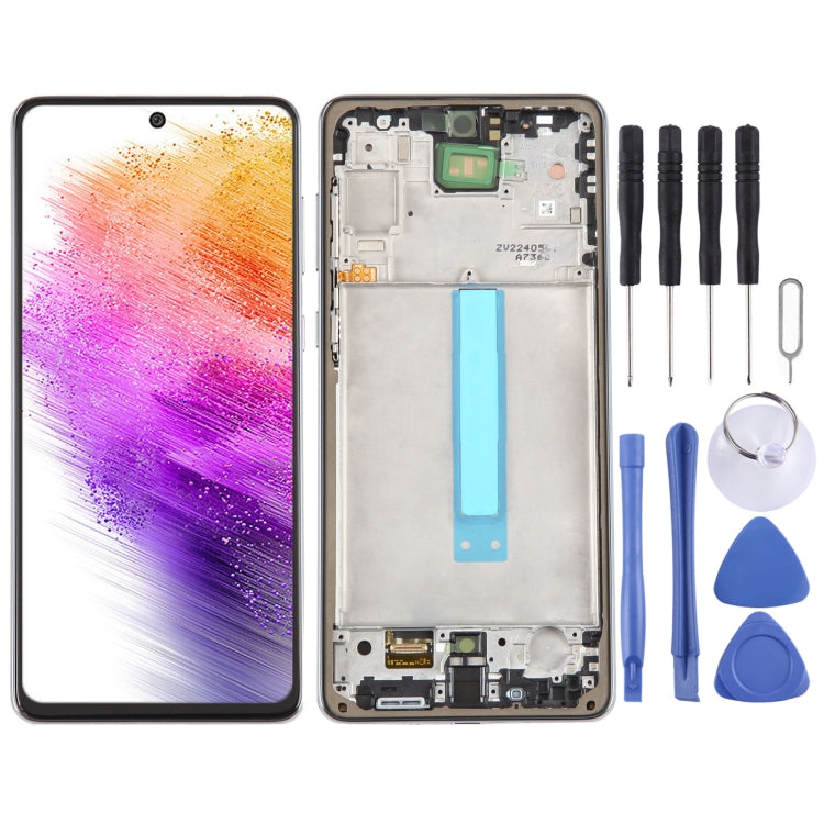 For Samsung Galaxy A73 5G SM-A736B OLED LCD Screen Digitizer Full Assembly with Frame(Black) - free shipping - PMc TechLife - Order now!