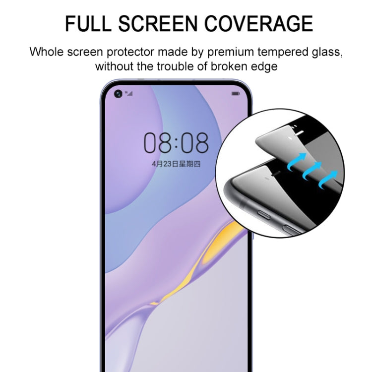 For Huawei Nova 7 5G Full Glue Full Screen Tempered Glass Film(Black) - Huawei Tempered Glass by PMC TechLife | Online Shopping South Africa | PMC TechLife | Buy Now Pay Later Mobicred