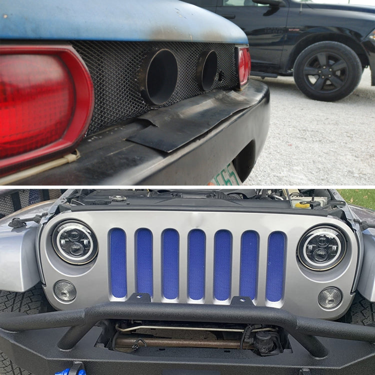 XH-6013 100x33cm Universal Car Grill Mesh Aluminum Alloy Grille Insert Bumper, Type:Large Hole(Blue) - free shipping - PMC TechLife - Order now!