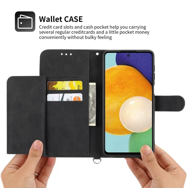 For Xiaomi Redmi Note 13 Pro 4G Skin-feel Flowers Embossed Wallet Leather Phone Case(Black) - Note 13 Pro Cases by PMC TechLife | Online Shopping South Africa | PMC TechLife | Buy Now Pay Later Mobicred