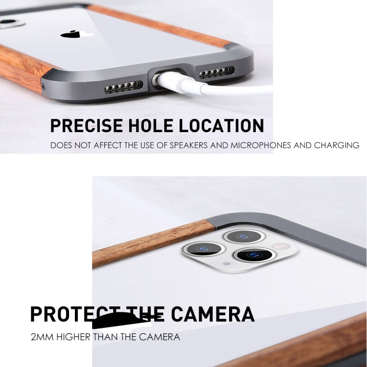 For iPhone 11 Pro R-JUST Metal + Wood Frame Protective Case - iPhone 11 Pro Cases by R-JUST | Online Shopping South Africa | PMC Jewellery