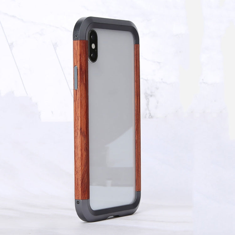 For iPhone X / XS R-JUST Metal + Wood Frame Protective Case - free shipping - PMC TechLife - Order now!