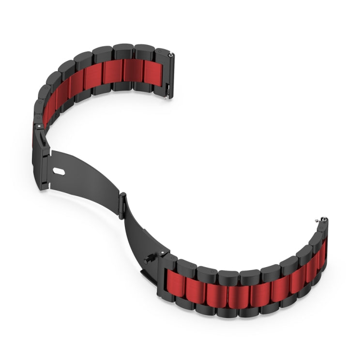 For Huawei Watch 4 / 4 Pro Three Bead Stainless Steel Watch Band(Black Red) - free shipping - PMC TechLife - Order now!