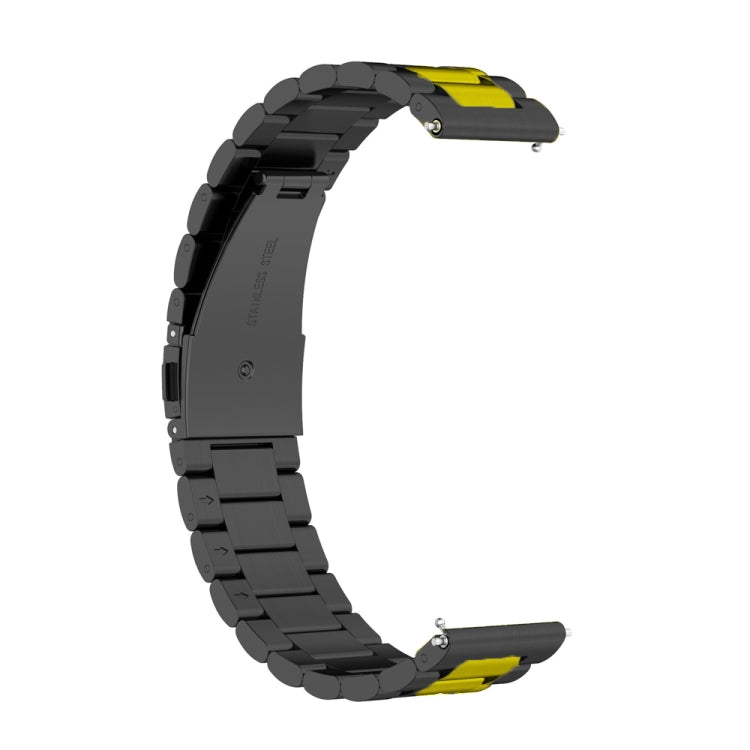 For Huawei Watch 4 / 4 Pro Three Bead Stainless Steel Watch Band(Black Gold) - Watch Bands by PMC TechLife | Online Shopping South Africa | PMC TechLife