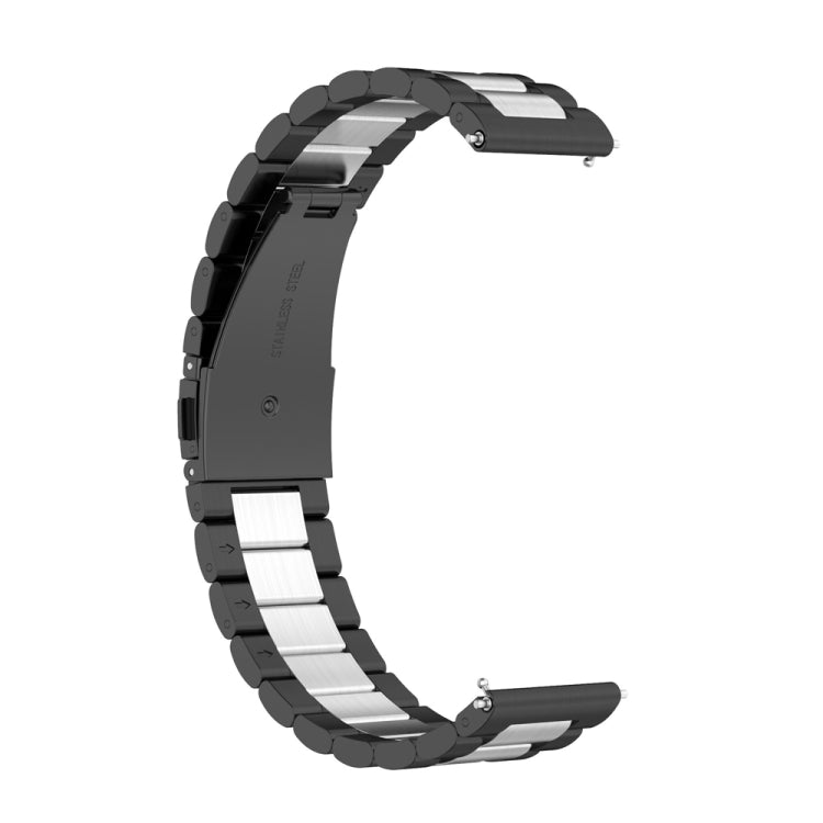 For Huawei Watch 4 / 4 Pro Three Bead Stainless Steel Watch Band(Black Silver) - free shipping - PMC TechLife - Order now!