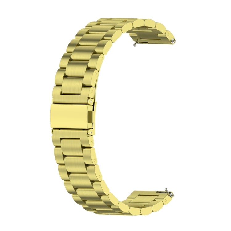 For Huawei Watch 4 / 4 Pro Three Bead Stainless Steel Watch Band(Gold) - Watch Bands by PMC TechLife | Online Shopping South Africa | PMC TechLife
