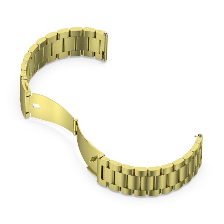 For Huawei Watch 4 / 4 Pro Three Bead Stainless Steel Watch Band(Gold) - Watch Bands by PMC TechLife | Online Shopping South Africa | PMC TechLife