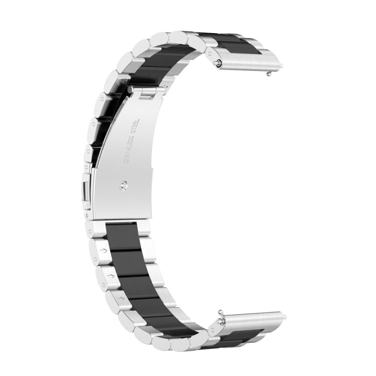For Huawei Watch 4 / 4 Pro Three Bead Stainless Steel Watch Band(Silver Black) - Watch Bands by PMC TechLife | Online Shopping South Africa | PMC TechLife