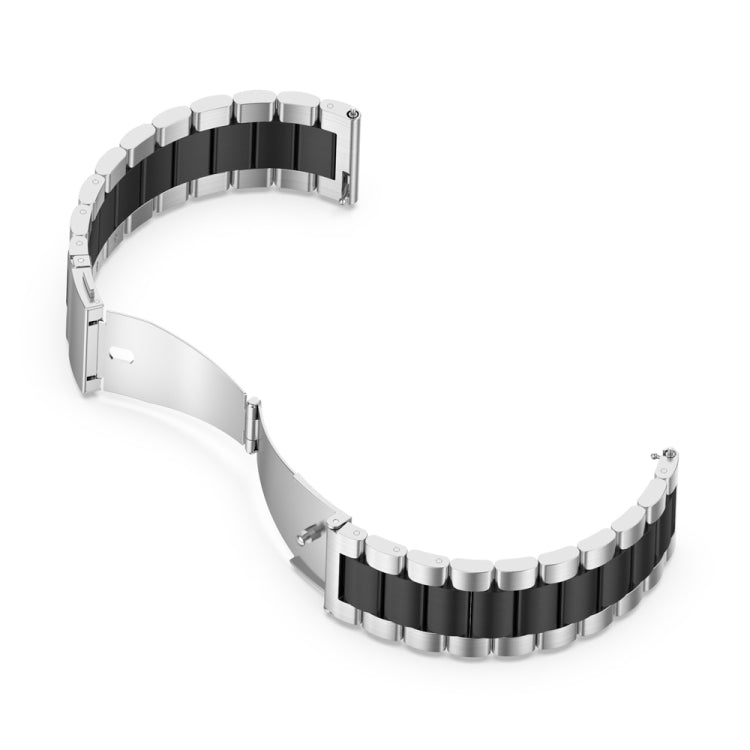For Huawei Watch 4 / 4 Pro Three Bead Stainless Steel Watch Band(Silver Black) - Watch Bands by PMC TechLife | Online Shopping South Africa | PMC TechLife