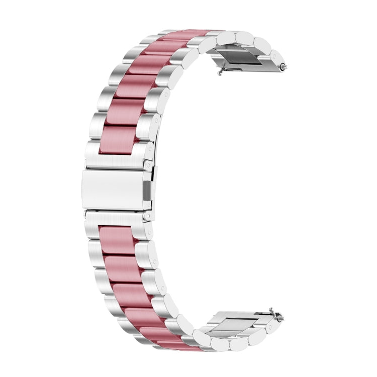 For Huawei Watch 4 / 4 Pro Three Bead Stainless Steel Watch Band(Silver Pink) - Watch Bands by PMC TechLife | Online Shopping South Africa | PMC TechLife