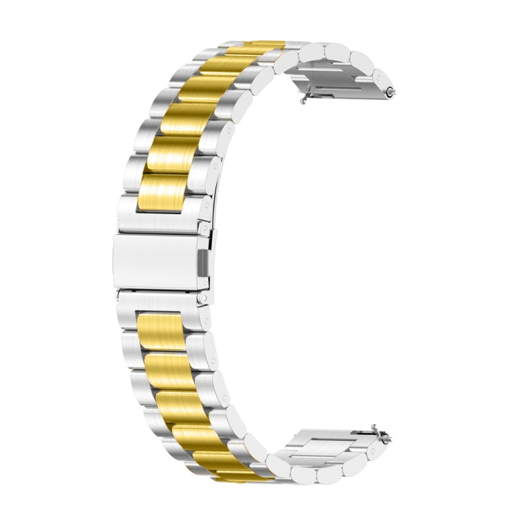 For Huawei Watch 4 / 4 Pro Three Bead Stainless Steel Watch Band(Silver Gold) - Watch Bands by PMC TechLife | Online Shopping South Africa | PMC TechLife