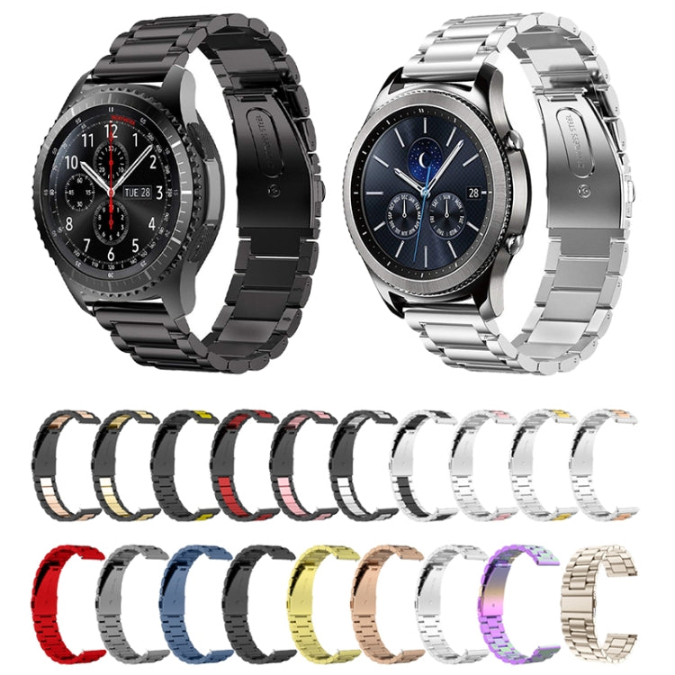 For Huawei Watch 4 / 4 Pro Three Bead Stainless Steel Watch Band(Red) - Watch Bands by PMC TechLife | Online Shopping South Africa | PMC TechLife