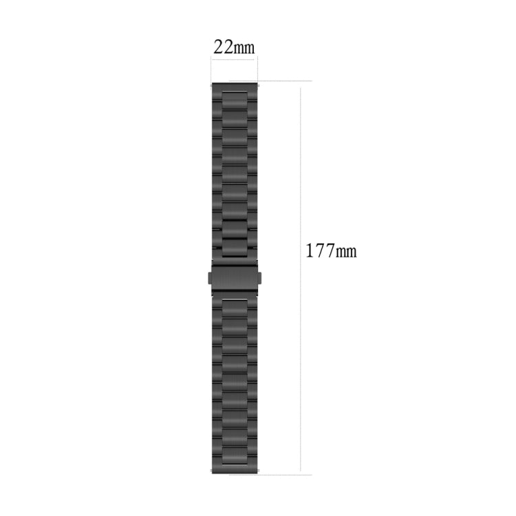 For Huawei Watch 4 / 4 Pro Three Bead Stainless Steel Watch Band(Blue) - Watch Bands by PMC TechLife | Online Shopping South Africa | PMC TechLife