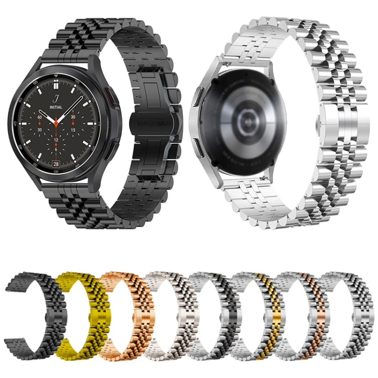 For Huawei Watch 4 / 4 Pro Five Bead Stainless Steel Watch Band(Silver Gold) - Watch Bands by PMC TechLife | Online Shopping South Africa | PMC TechLife