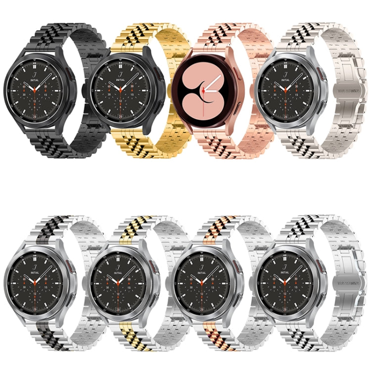 For Huawei Watch 4 / 4 Pro Five Bead Stainless Steel Watch Band(Gold) - Watch Bands by PMC TechLife | Online Shopping South Africa | PMC TechLife