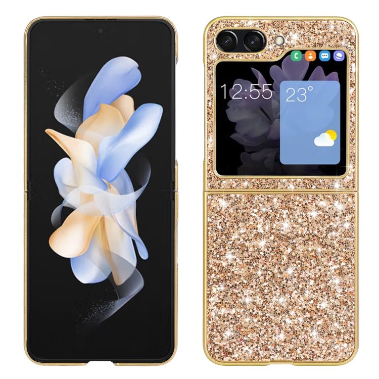 For Samsung Galaxy Z Flip5 5G Glitter Powder Shockproof TPU Phone Case(Gold) - Galaxy Z Flip5 Cases by PMC TechLife | Online Shopping South Africa | PMC TechLife