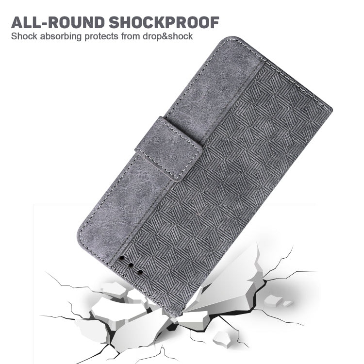 For Realme C67 4G Global Geometric Embossed Leather Phone Case(Grey) - C67 Cases by PMC TechLife | Online Shopping South Africa | PMC TechLife | Buy Now Pay Later Mobicred