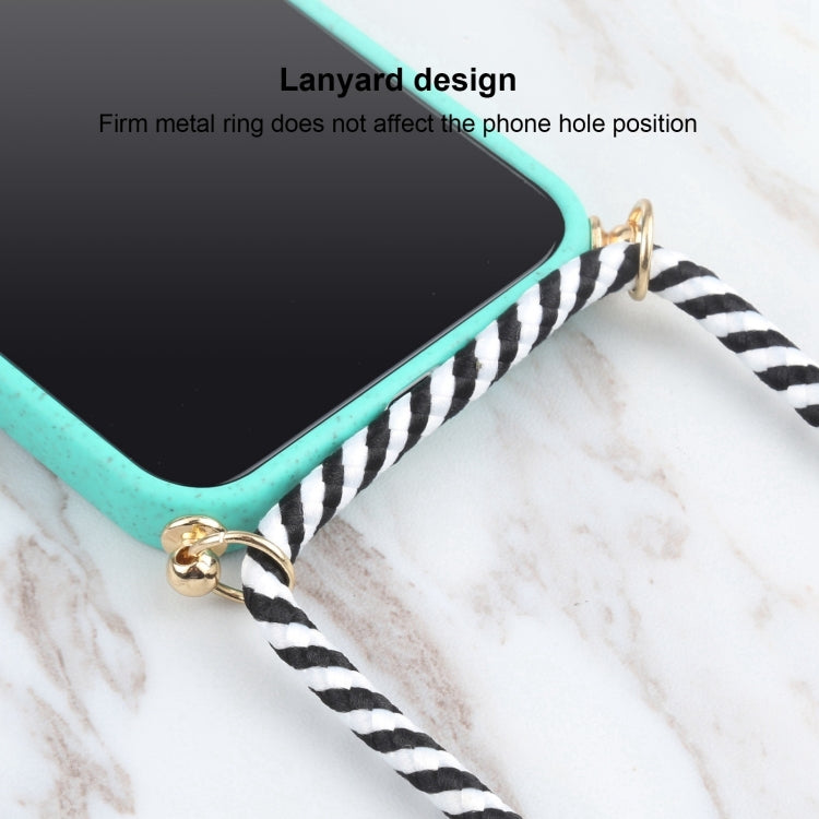 For iPhone 16 Pro Wheat Straw TPU Shockproof Phone Case with Neck Lanyard(Green) - iPhone 16 Pro Cases by PMC TechLife | Online Shopping South Africa | PMC TechLife | Buy Now Pay Later Mobicred