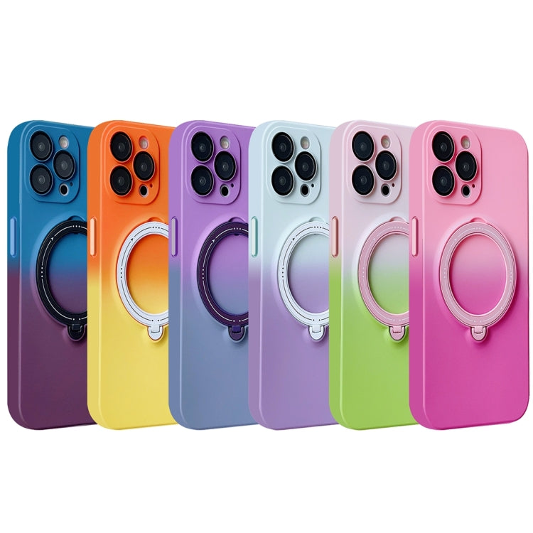 For iPhone 13 Pro Max MagSafe Holder Gradient TPU Phone Case(Pink Red) - iPhone 13 Pro Max Cases by PMC TechLife | Online Shopping South Africa | PMC TechLife