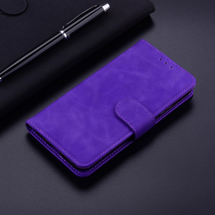 For iPhone 16 Pro Max Skin Feel Pure Color Flip Leather Phone Case(Purple) - iPhone 16 Pro Max Cases by PMC TechLife | Online Shopping South Africa | PMC TechLife | Buy Now Pay Later Mobicred