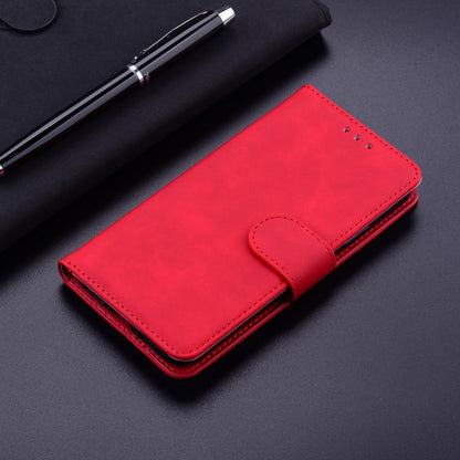 For iPhone 16 Plus Skin Feel Pure Color Flip Leather Phone Case(Red) - iPhone 16 Plus Cases by PMC Jewellery | Online Shopping South Africa | PMC Jewellery | Buy Now Pay Later Mobicred