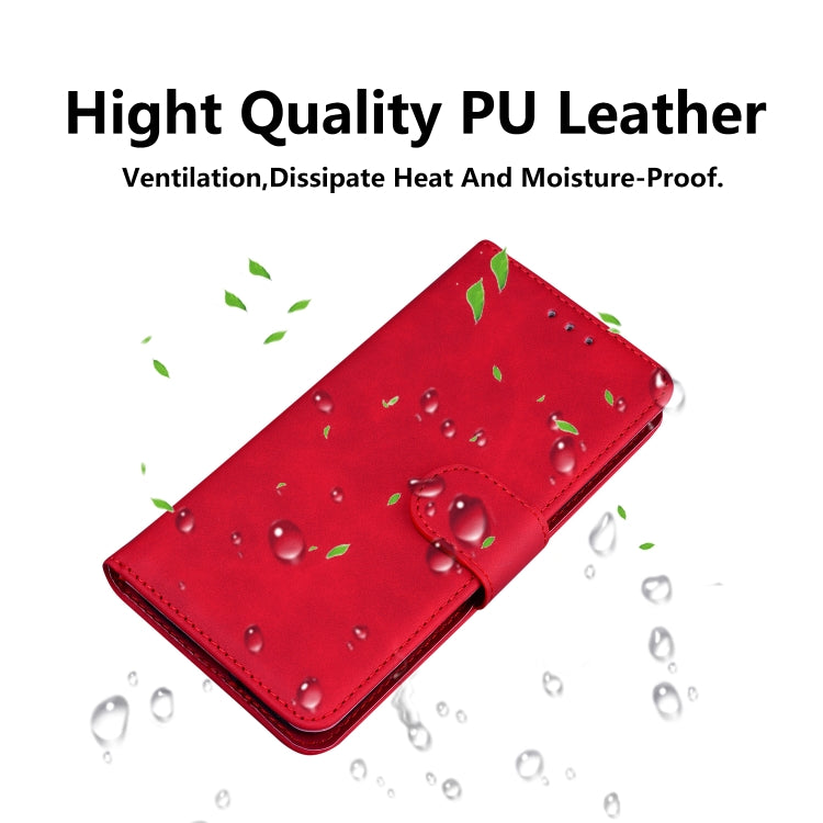 For iPhone 16 Plus Skin Feel Pure Color Flip Leather Phone Case(Red) - iPhone 16 Plus Cases by PMC Jewellery | Online Shopping South Africa | PMC Jewellery | Buy Now Pay Later Mobicred