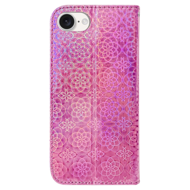 For iPhone 16e Colorful Magnetic Buckle Leather Phone Case(Pink) - iPhone 16e Cases by PMC TechLife | Online Shopping South Africa | PMC TechLife | Buy Now Pay Later Mobicred
