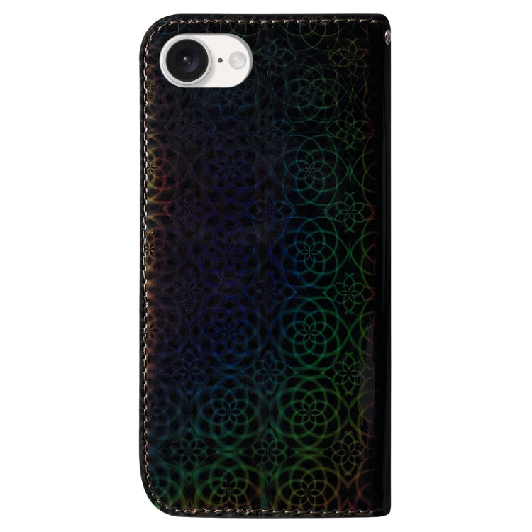 For iPhone 16e Colorful Magnetic Buckle Leather Phone Case(Black) - iPhone 16e Cases by PMC TechLife | Online Shopping South Africa | PMC TechLife | Buy Now Pay Later Mobicred