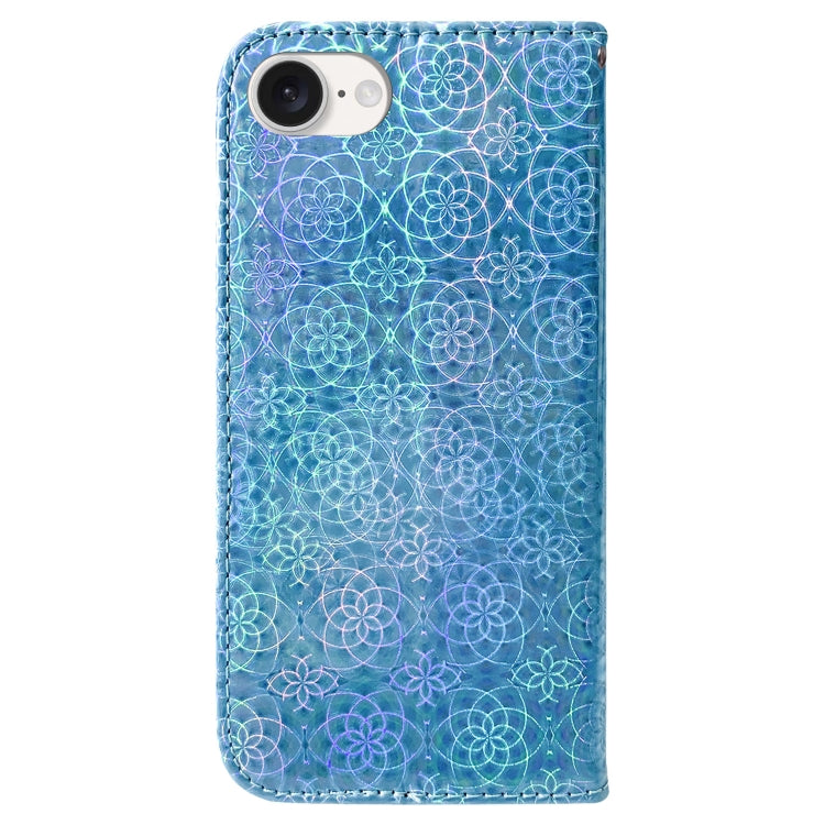 For iPhone 16e Colorful Magnetic Buckle Leather Phone Case(Blue) - iPhone 16e Cases by PMC TechLife | Online Shopping South Africa | PMC TechLife | Buy Now Pay Later Mobicred