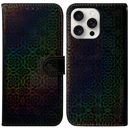 For iPhone 16 Pro Colorful Magnetic Buckle Leather Phone Case(Black) - iPhone 16 Pro Cases by PMC Jewellery | Online Shopping South Africa | PMC Jewellery | Buy Now Pay Later Mobicred