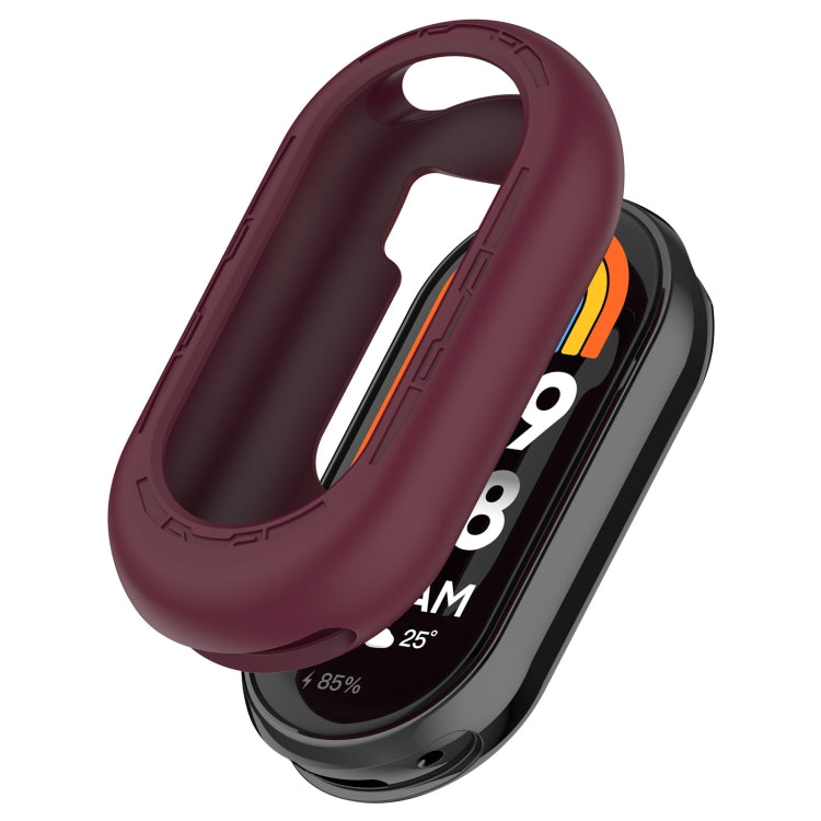 For Xiaomi Mi Band 8 Pure Color Silicone Watch Protective Case(Wine Red) - Watch Cases by PMC Jewellery | Online Shopping South Africa | PMC Jewellery