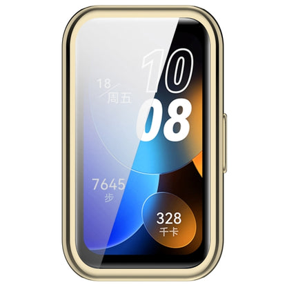 For Huawei Band 8 Full Coverage TPU Electroplating Watch Protective Case(Light Gold) - Watch Cases by PMC Jewellery | Online Shopping South Africa | PMC Jewellery