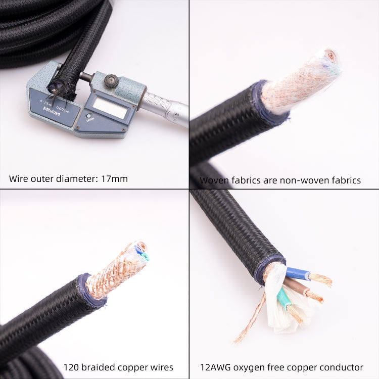 3720 HiFi Audio Universal AC Power Cable US Plug, Length:3m - Microphone Audio Cable & Connector by PMC Jewellery | Online Shopping South Africa | PMC Jewellery | Buy Now Pay Later Mobicred